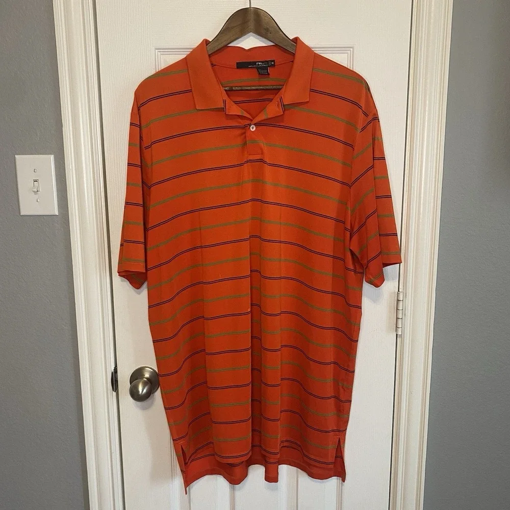 Polo Ralph Lauren RLX Men's XXL Top Polo Shirt Short‎ Sleeve Orange